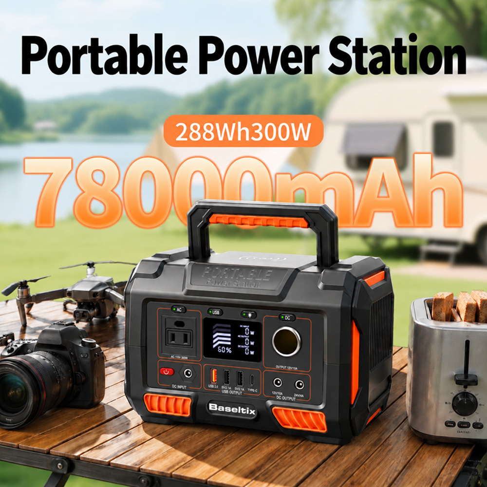 Outdoor Camping Usa - Stasiun Daya Portabel 78000mAh, 300W, Generator