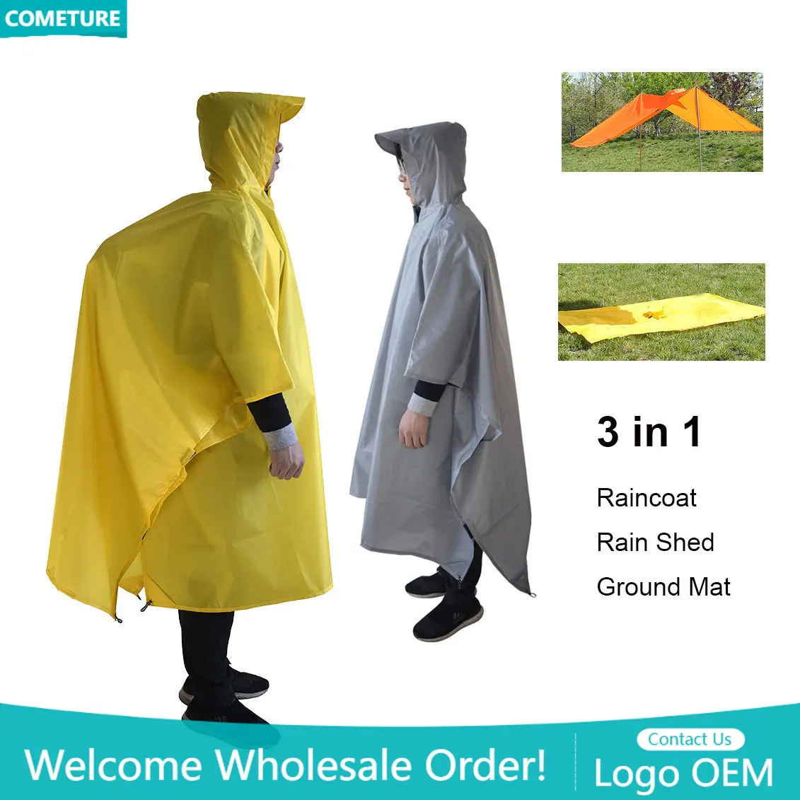 Camping Rain Poncho - Jas Hujan 3 In 1 Ponco