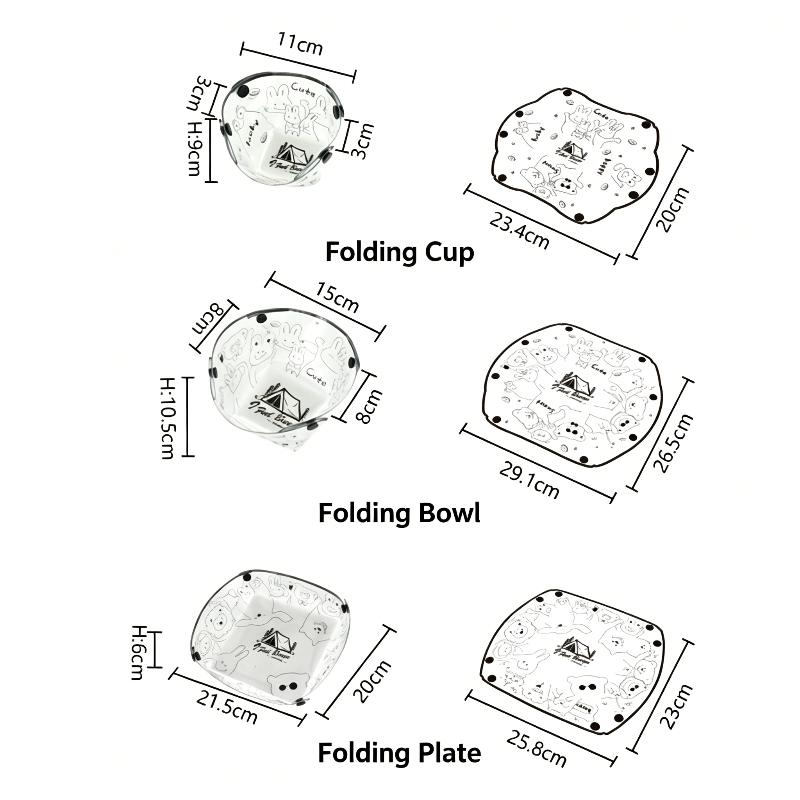 1/3PCS Set Mangkuk, Gelas & Pi - Outdoor Camping Dining Set ulasan dan harga
