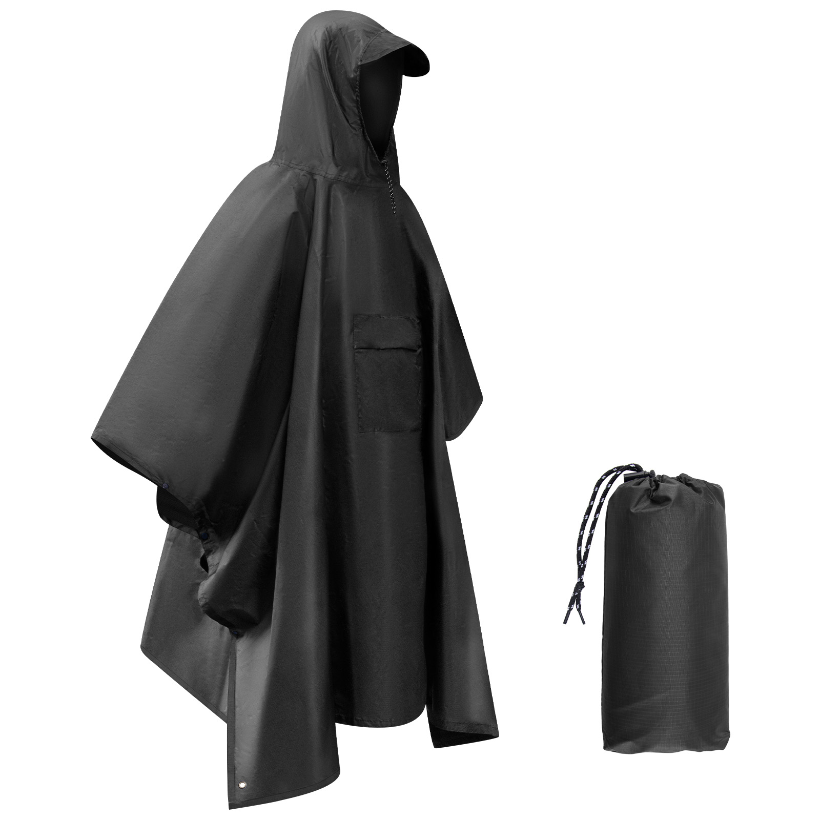 Jas Hujan Tahan Air Ringan Pon - Camping Rain Poncho ulasan dan harga