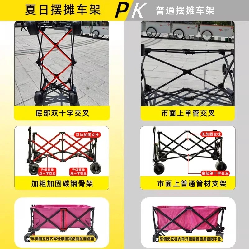 Troli Kios dengan Meja Besar y - Outdoor Camping Trolley ulasan dan harga